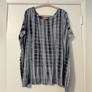 Piko 1988 Grey and Black Tie Dye Top